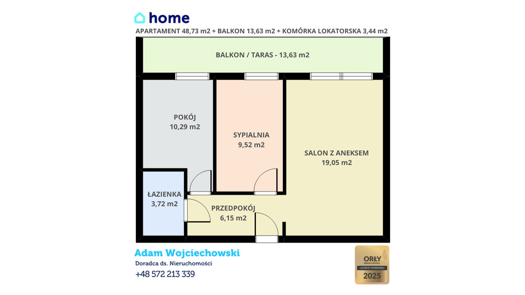 Mieszkanie Premium 3 Pokoje 48,73m2 Z Garażem